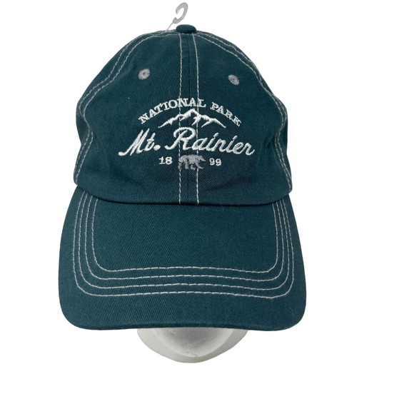 Prarie Mountain Unisex VTG Adjustable Hat Mt Rainer Embroidered Dark Green OS - Picture 1 of 7
